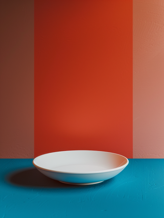 Minimalist White Bowl with Contrast Background