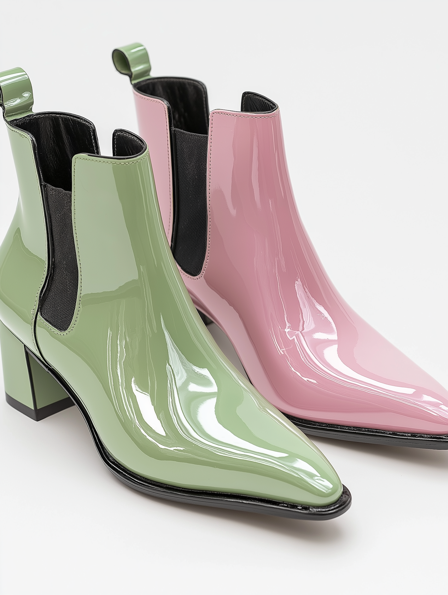 Glossy Ankle Boots