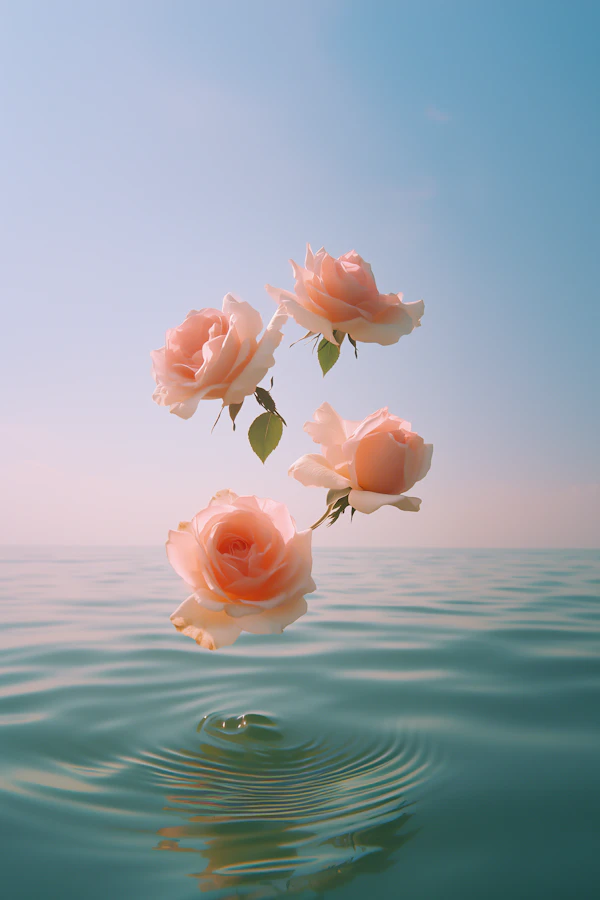 Floating Peach Roses