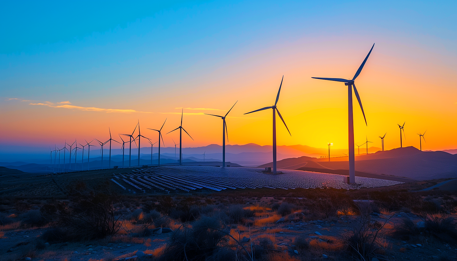 Sustainable Energy Landscape at Dawn/Dusk