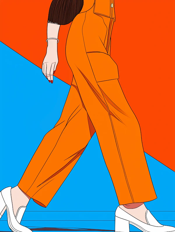 Stylized Walking Illustration