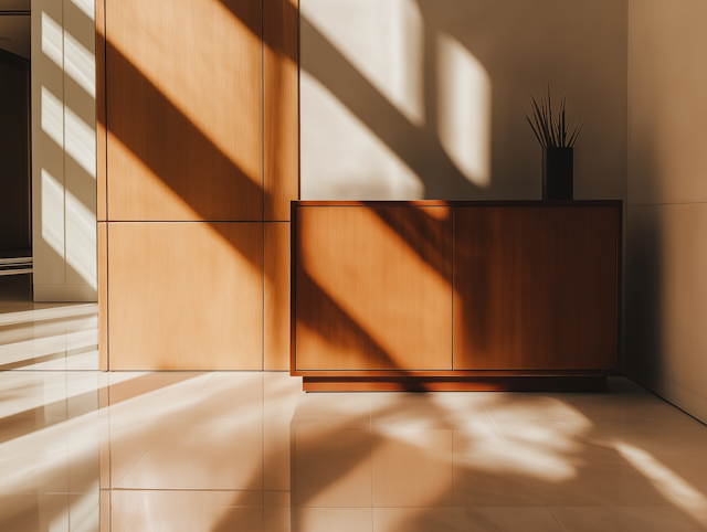 Minimalist Interior with Light and Shadow