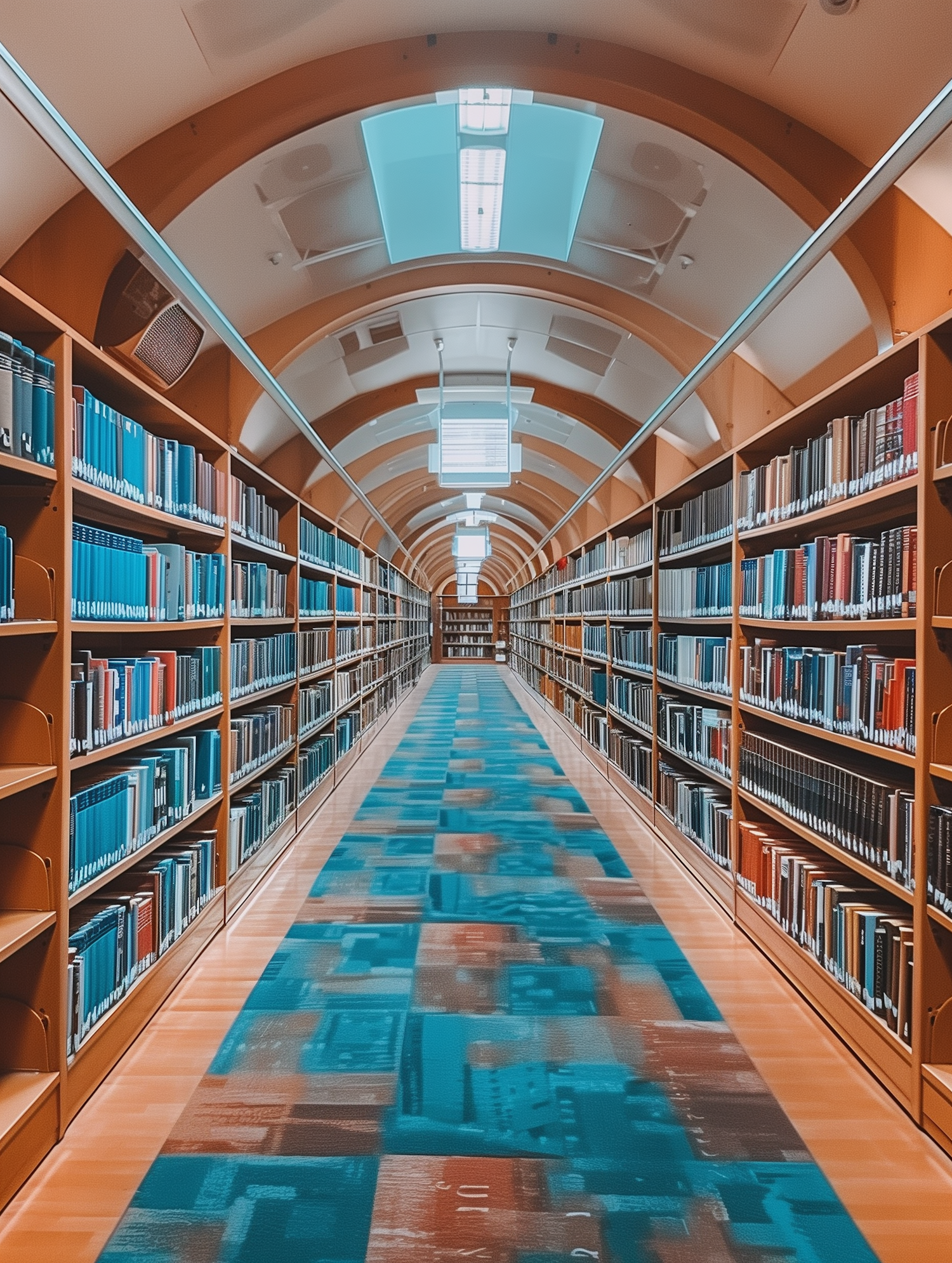 Symmetrical Library Interior