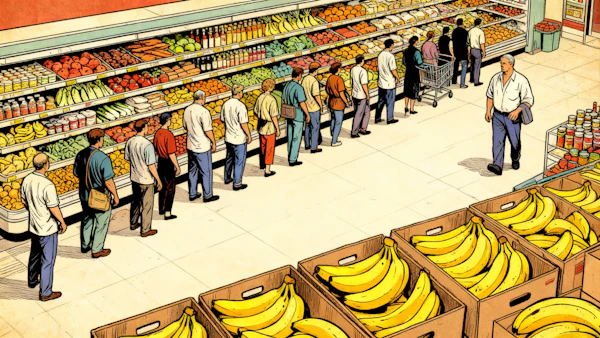 Supermarket Queue Scene