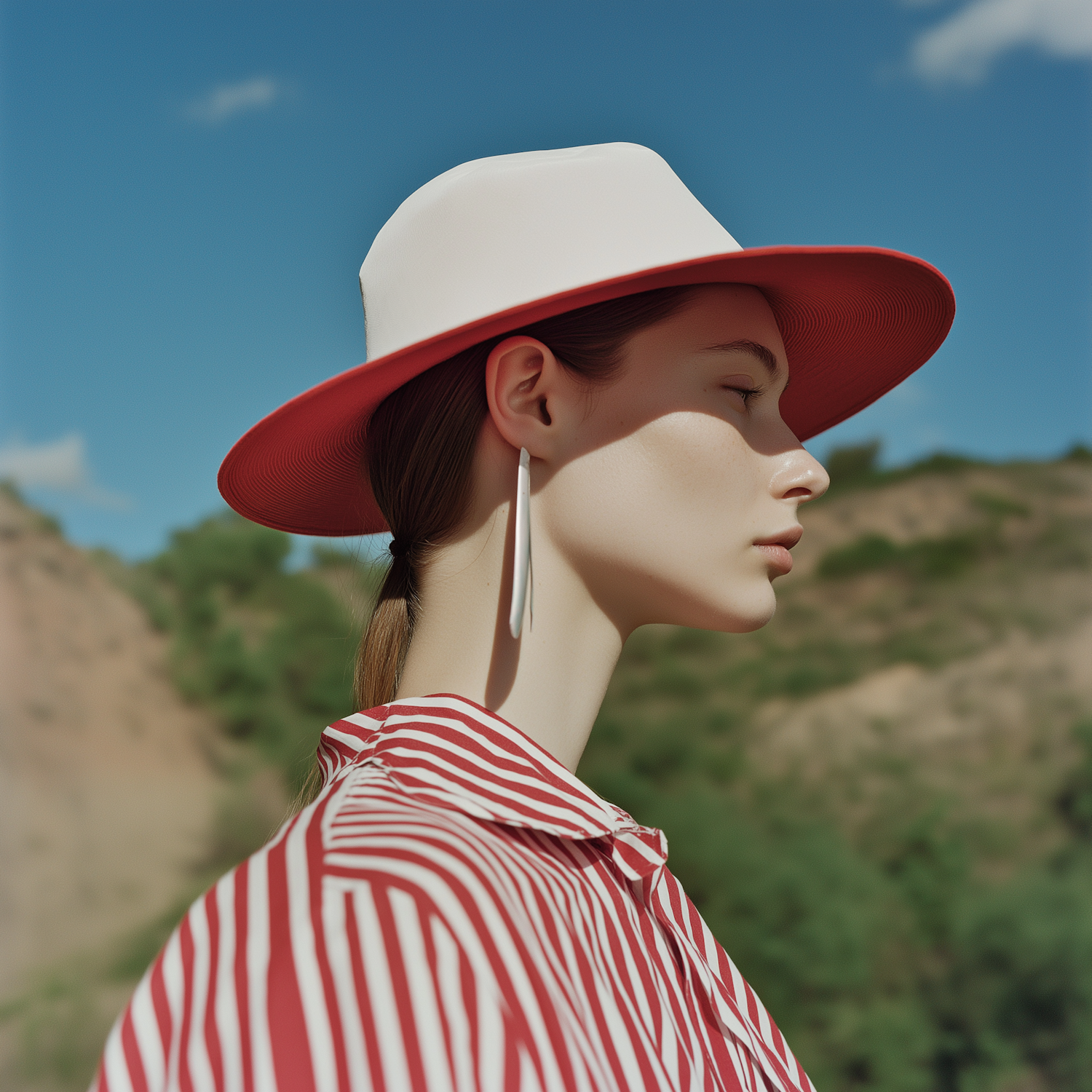 Serene Profile with Fashion Elements