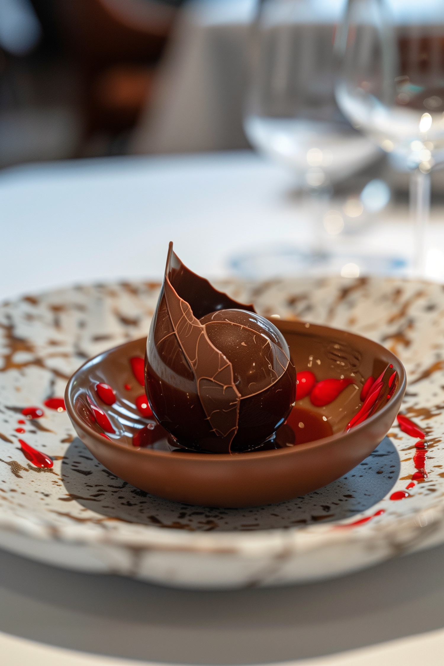 Elegant Chocolate Dessert Presentation