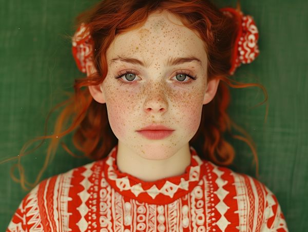 Close-Up Portrait of Young Female with Red Hair