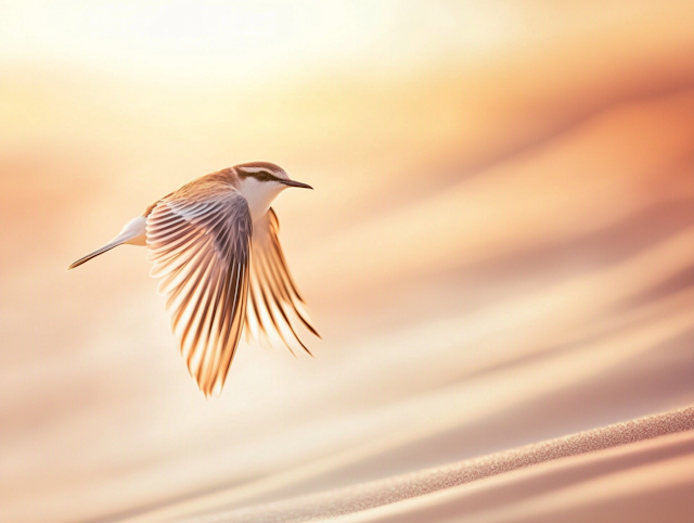 Bird in Flight at Sunset