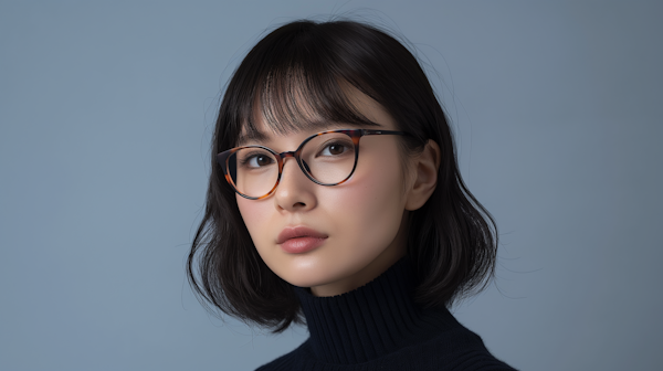 Portrait of Young Woman with Large Eyeglasses