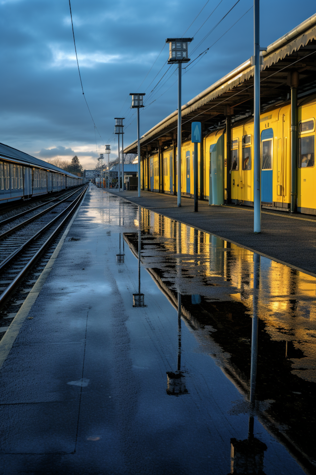 Sunset Serenity at the Deserted Railway Station