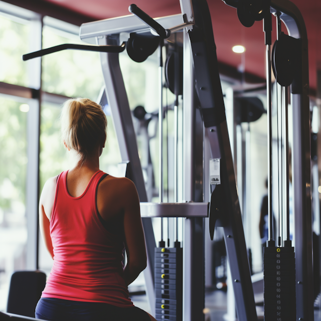 Focused Fitness Enthusiast in Red