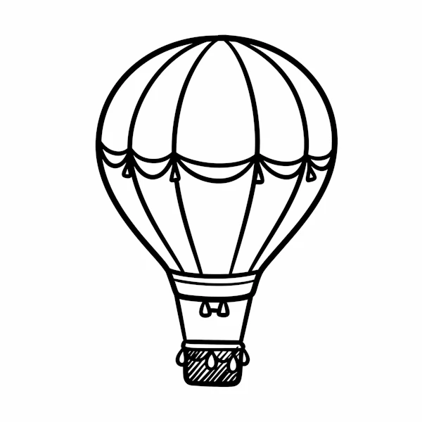 Hot Air Balloon Drawing