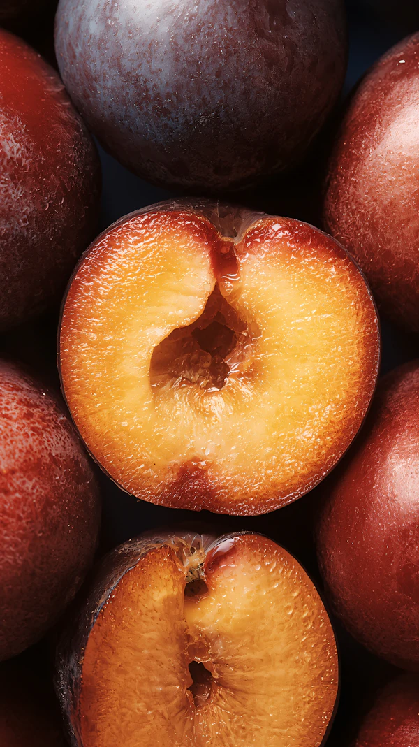 Ripe Plums Close-Up