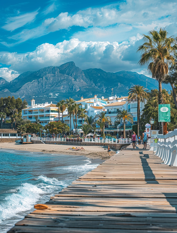 Vibrant Beachside Pier Scene