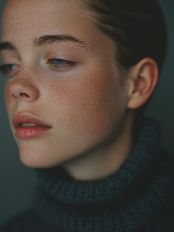 Portrait of a Thoughtful Young Female