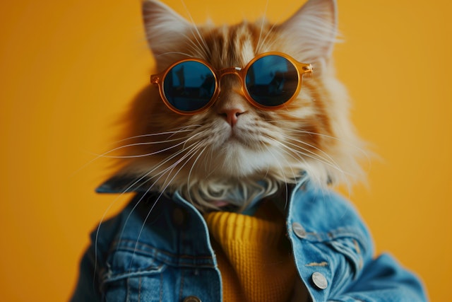 Stylish Cat in Sunglasses