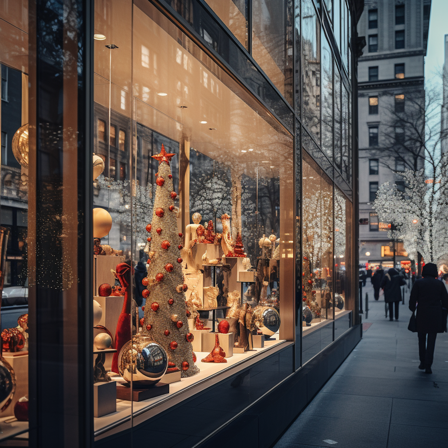 Elegant Holiday Elegance with Festive Window Display