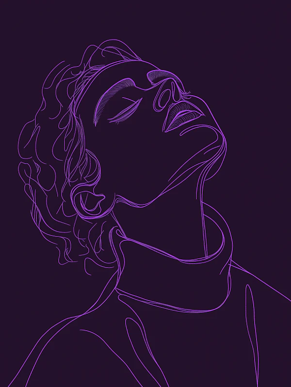 Stylized Line Drawing of Human Figure
