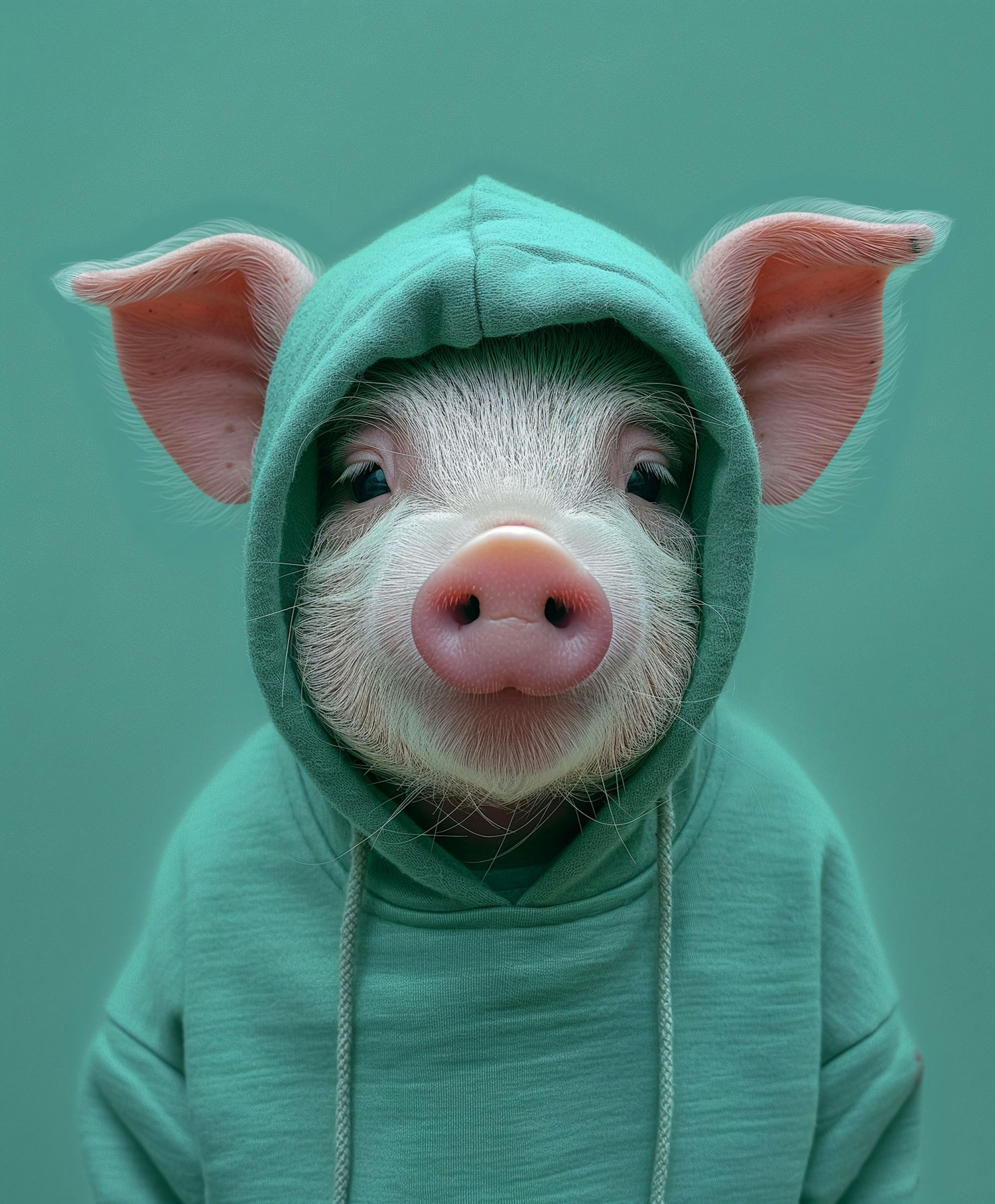 Piglet in Green Hood
