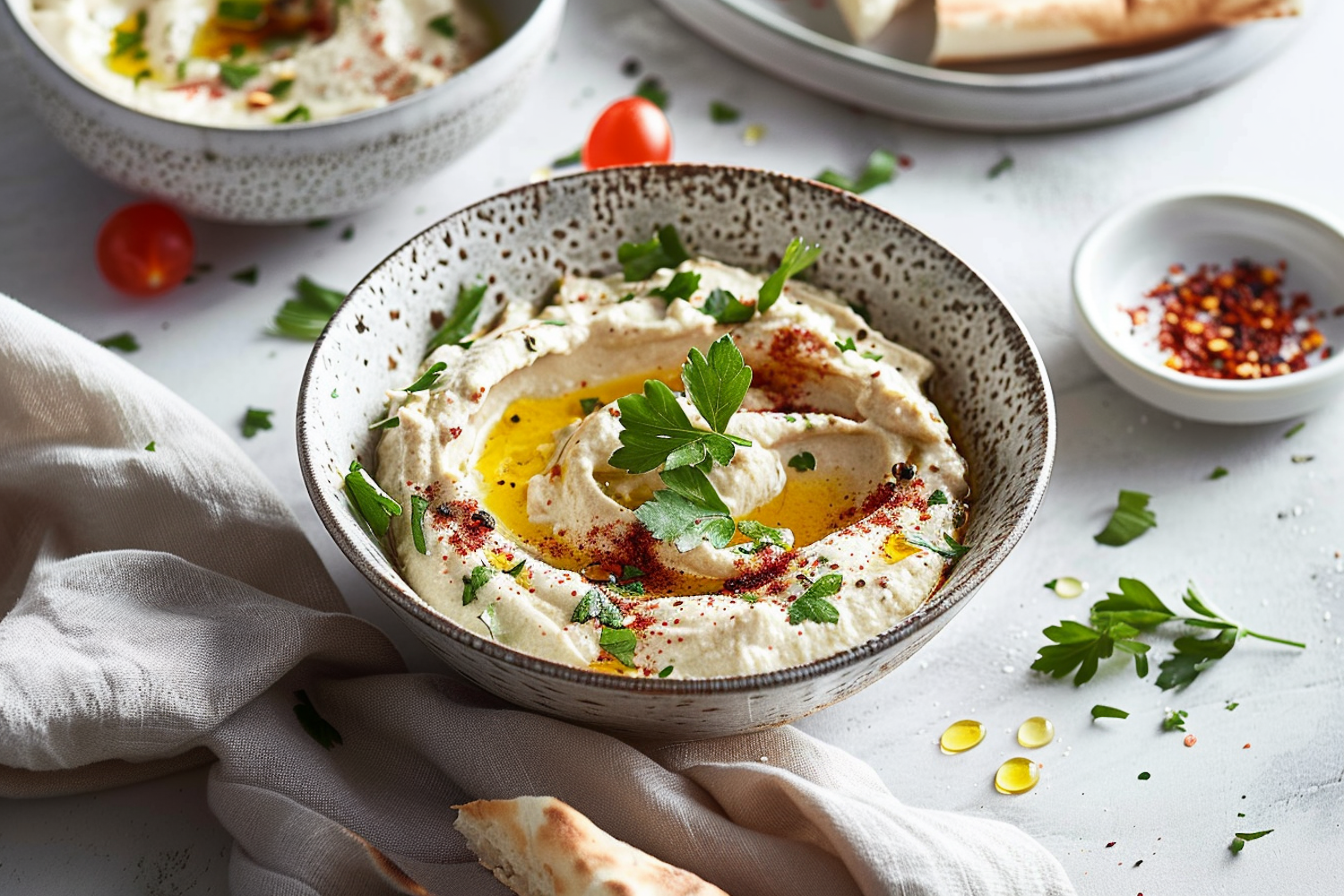 Rustic Bowl of Hummus