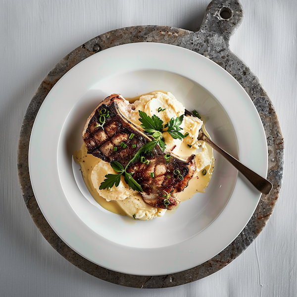 Elegant T-bone Steak Presentation