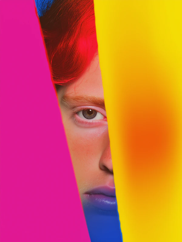 Colorful Face Close-Up