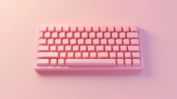 Minimalist Pastel Pink Mechanical Keyboard