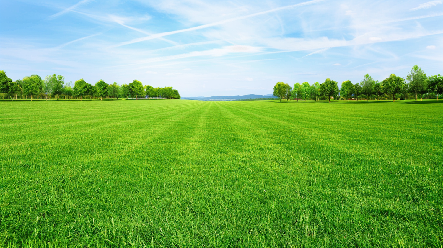 Lush Green Field with Trees