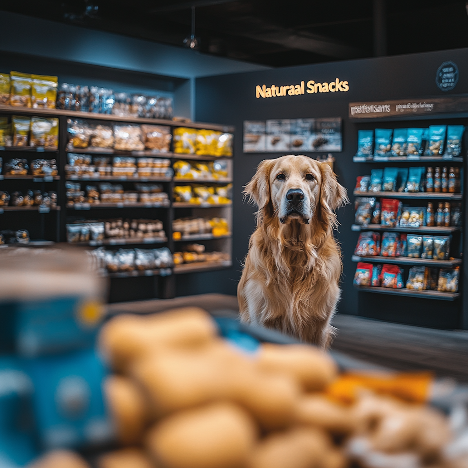 Golden Retriever in Pet Store