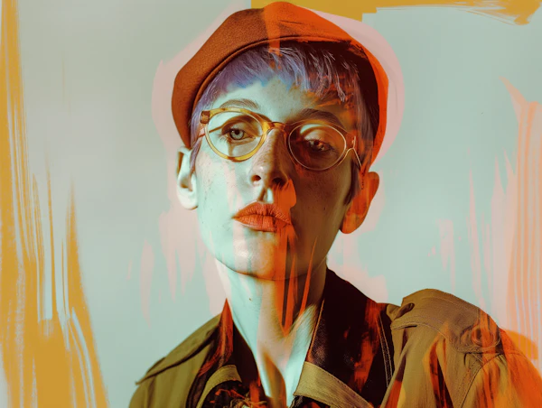 Abstract Art Portrait of Young Adult