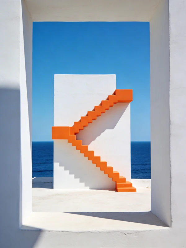 Orange Staircase Scene