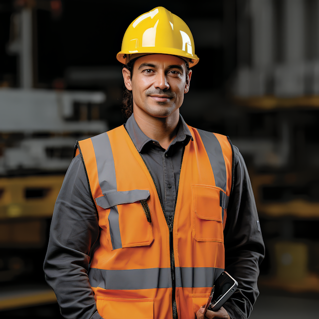 Confident Worker in Industrial Setting