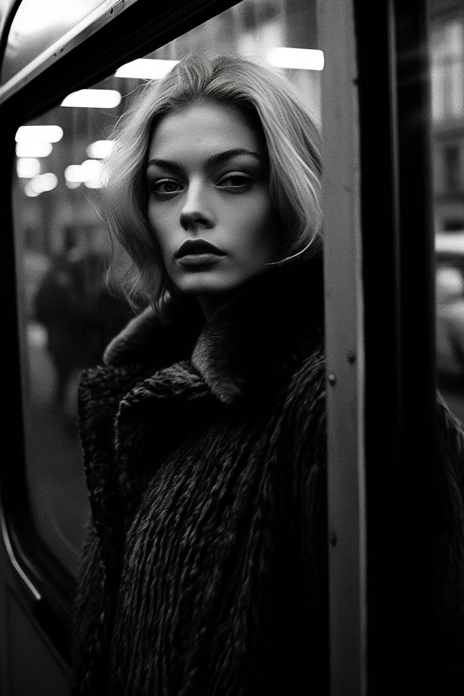 Monochrome Portrait of a Young Woman