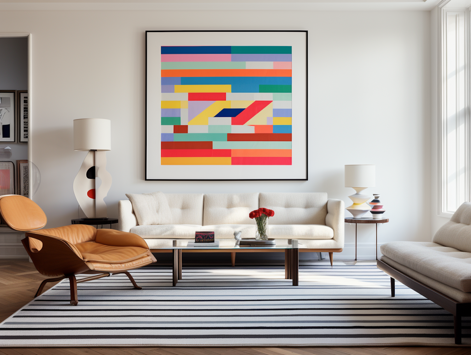 Mid-Century Modern Abode with Vibrant Geometric Art