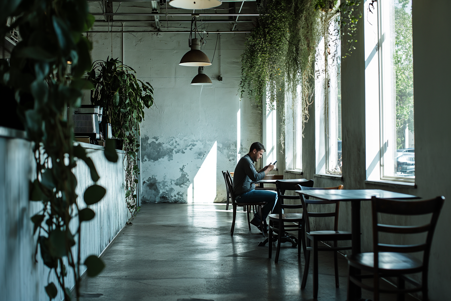 Solitude in Modern Oasis Cafe