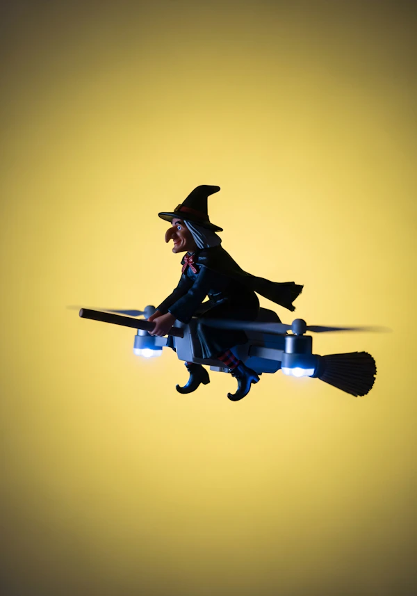 Witch on Drone Broom