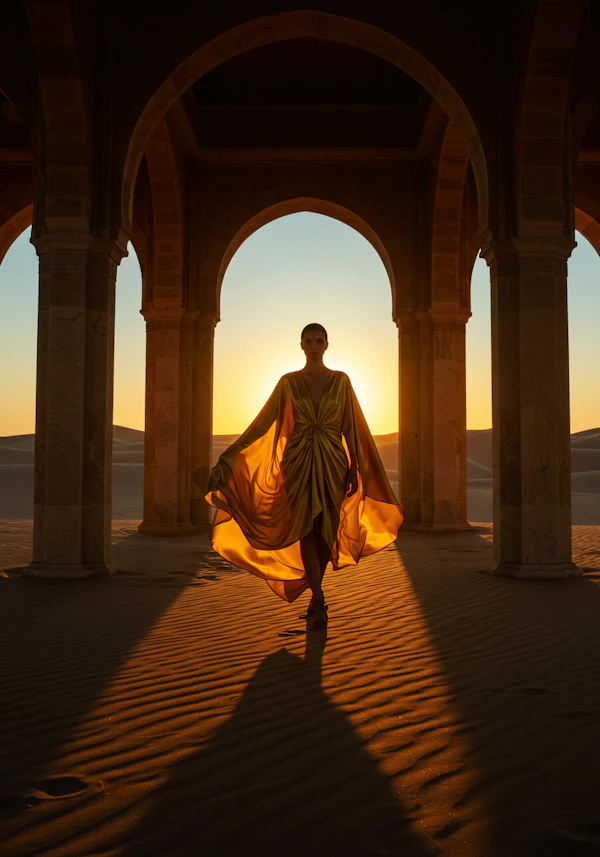 Woman in Desert Arches
