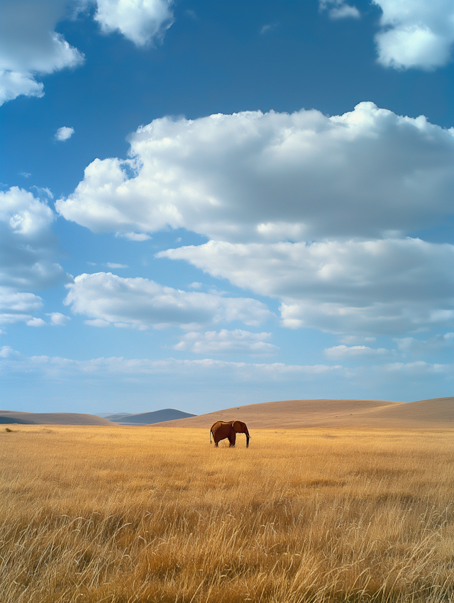 Serene Horse in Golden Field