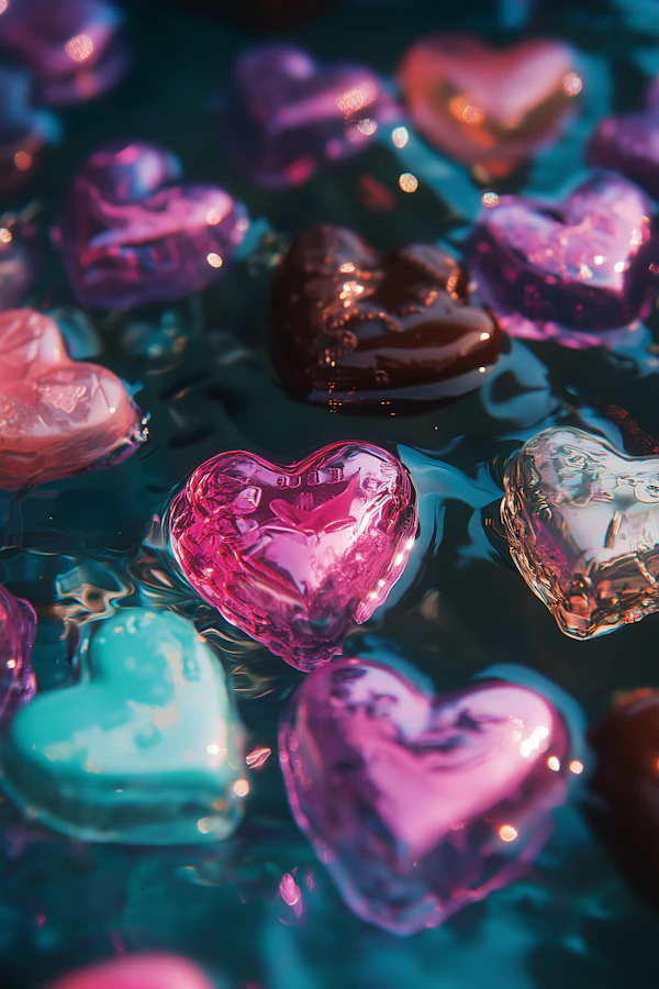 Colorful Glass Hearts