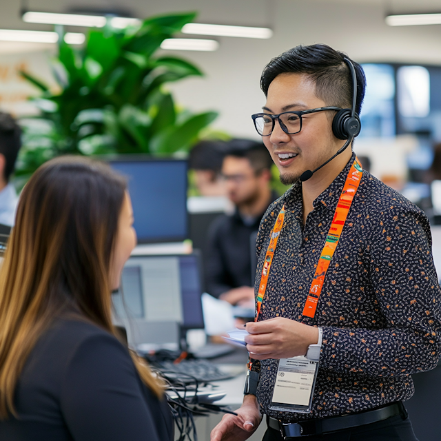 Office Workers in Professional Conversation