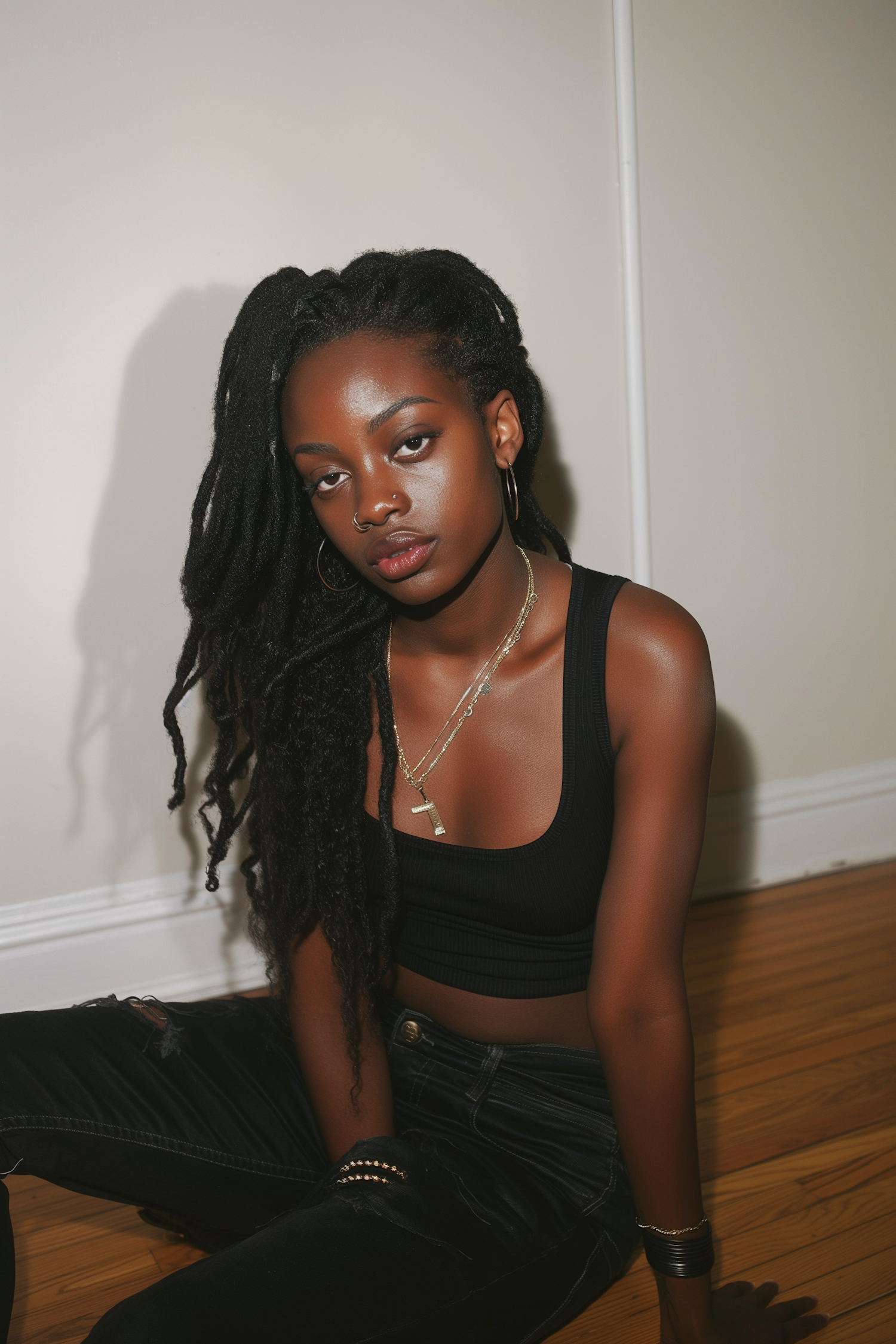 Serene Young Woman with Dreadlocks