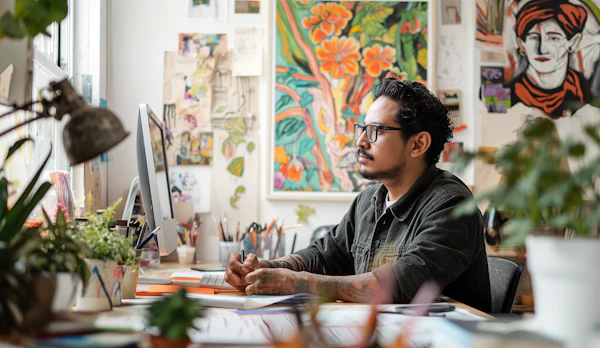 Artist in Creative Workspace