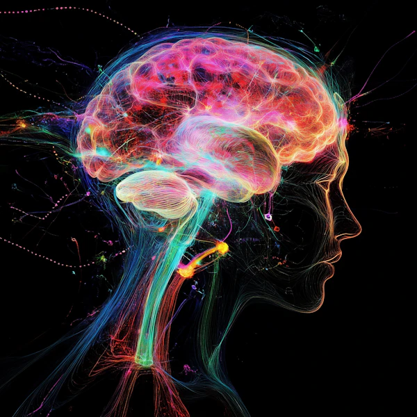 Neon Brain Illustration