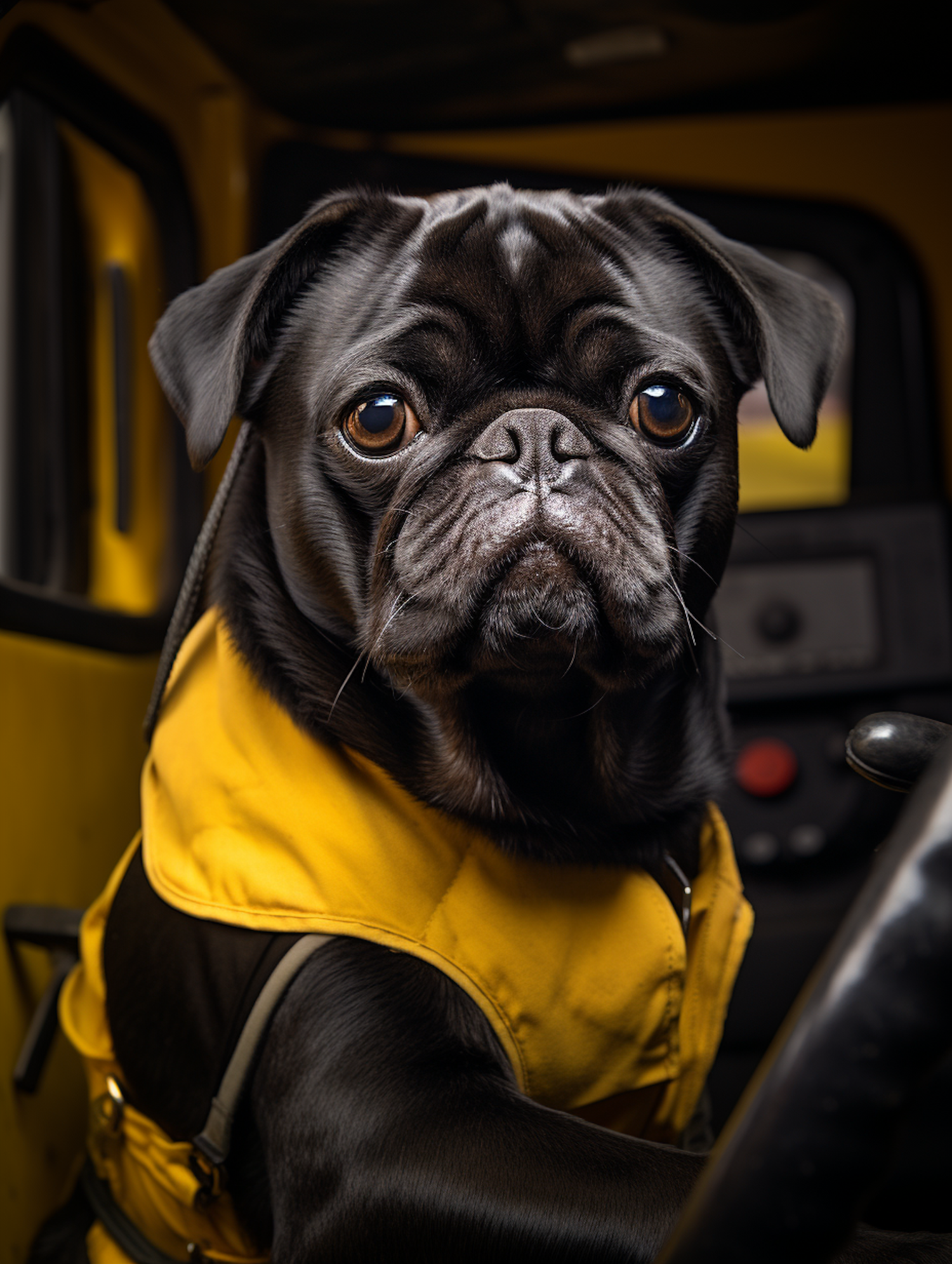 Pilot Pug in Yellow