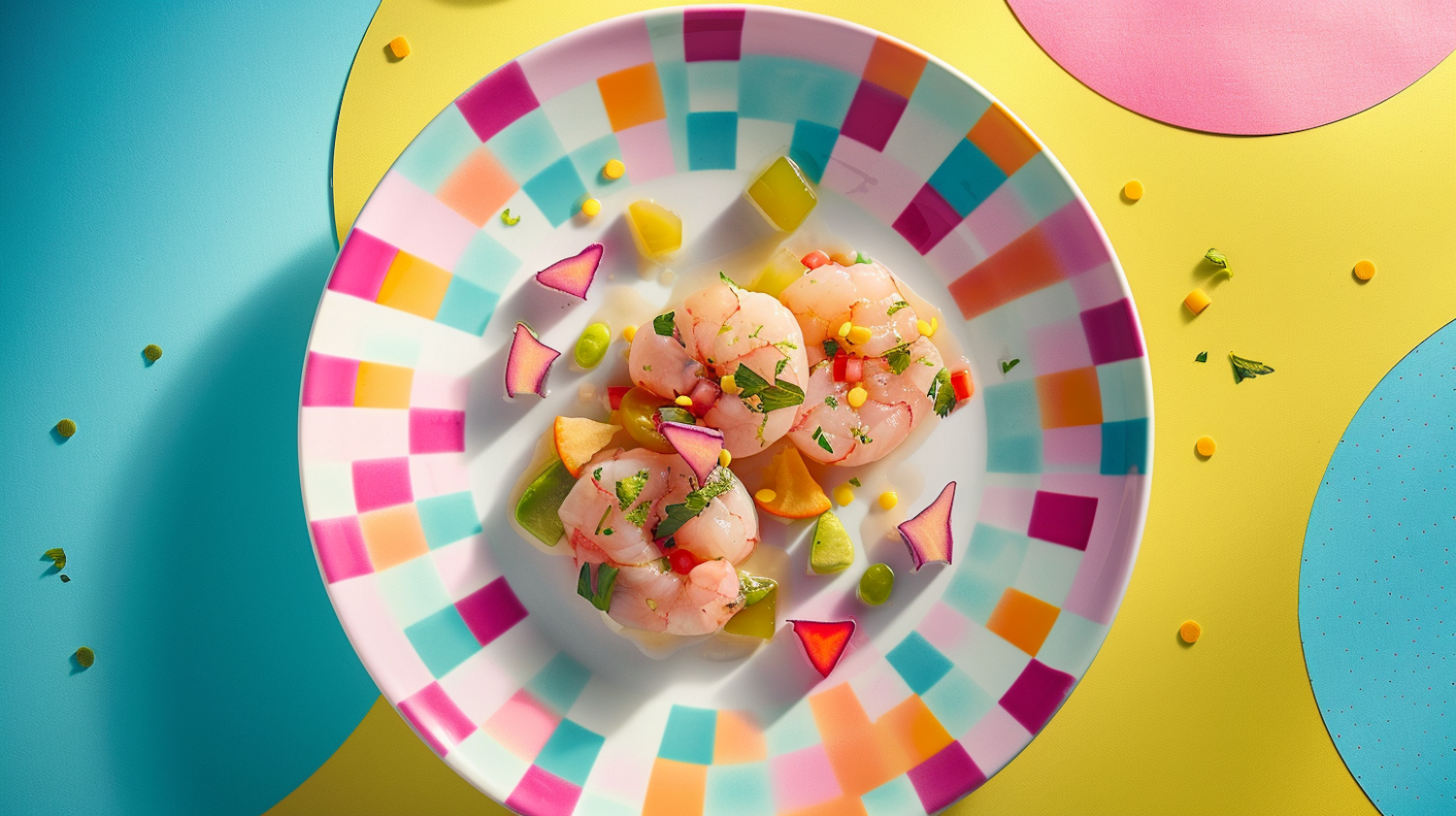 Colorful Shrimp Dish Presentation