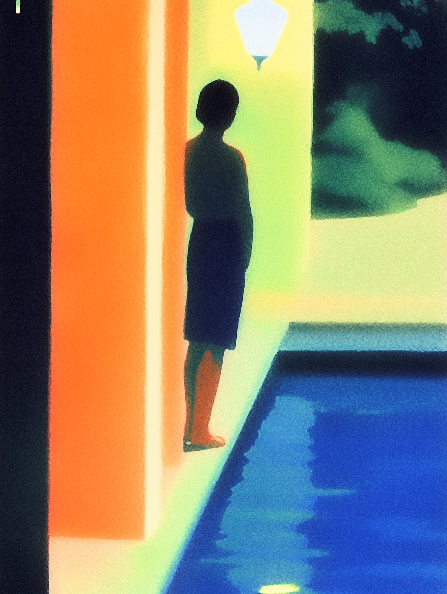 Poolside Silhouette Art