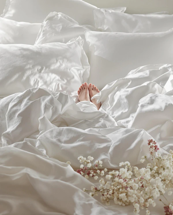 Cozy Bed with Flowers