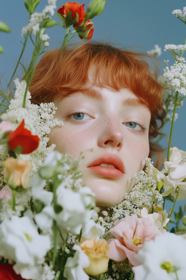 Redhead Floral Portrait