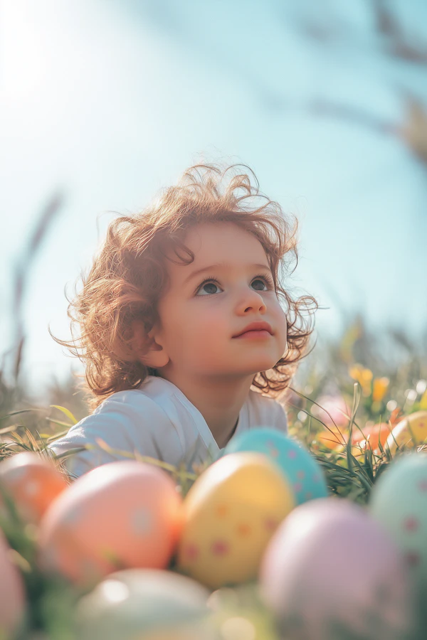 Child with Easter Eggs