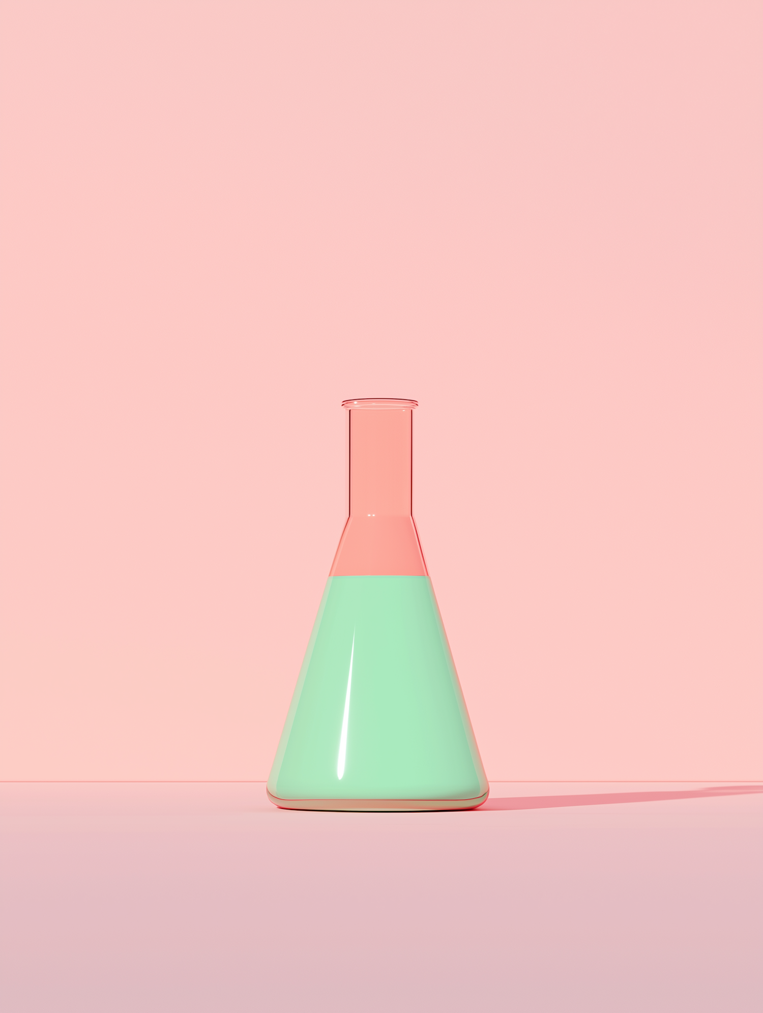 Gradient Flask on Pink Background